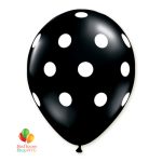 Black Polka Dot Printed Latex Party Balloon 12 inch Inflated - cheap balloons from Balloon Shop NYC