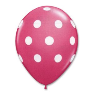 Bright Pink Polka Dot Printed Latex Party Balloon 12 inch high-quality cheap balloons nyc delivery
