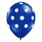Bright Royal Blue Latex Party Balloons Polka Dot 12 inch from Balloon Shop NYC