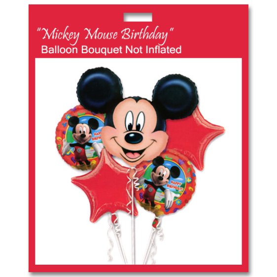 Mickey Mouse Birthday Balloons Bouquet Not Inflated from Balloon Shop NYC
