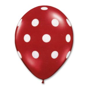 Red Latex Party Balloons Polka Dot 12 inch from Balloon Shop NYC