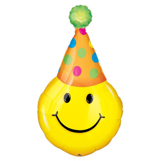 Party Hat Smile Foil Party Mylar Balloon from Balloon Shop NYC