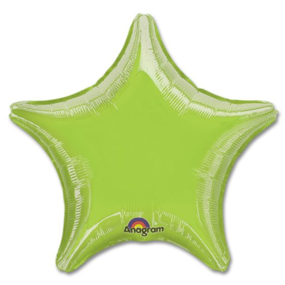 Lime Green Star Solid Color Foil Party Balloon 19 inch from Balloon Shop NYC