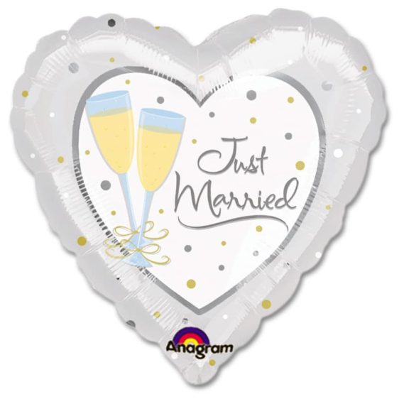 Just Married Mylar Party Balloon from Balloons Shop NYC