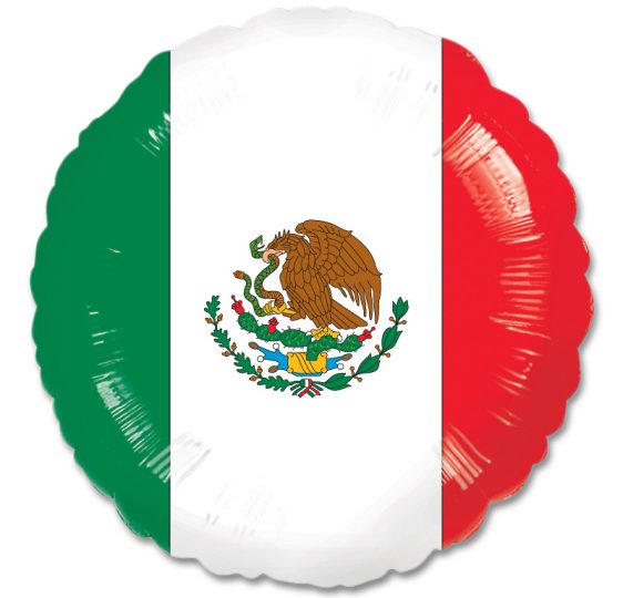 Mexican Flag Mylar Balloon 18 Inch from Balloon Shop NYC