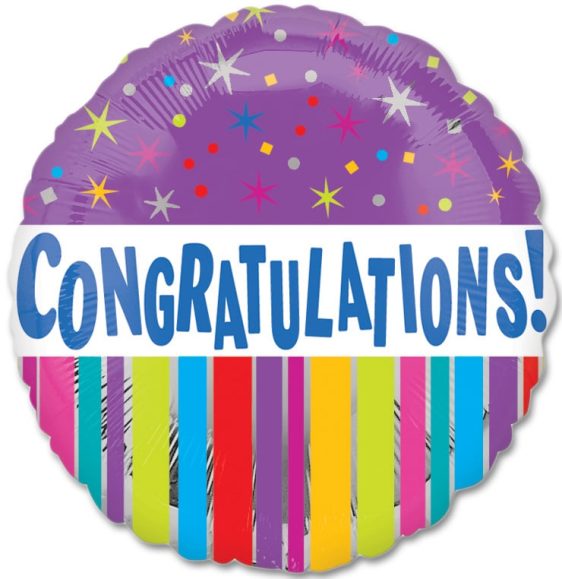 Congratulations Stars and Stripes Mylar Party Balloon from Balloons Shop NYC