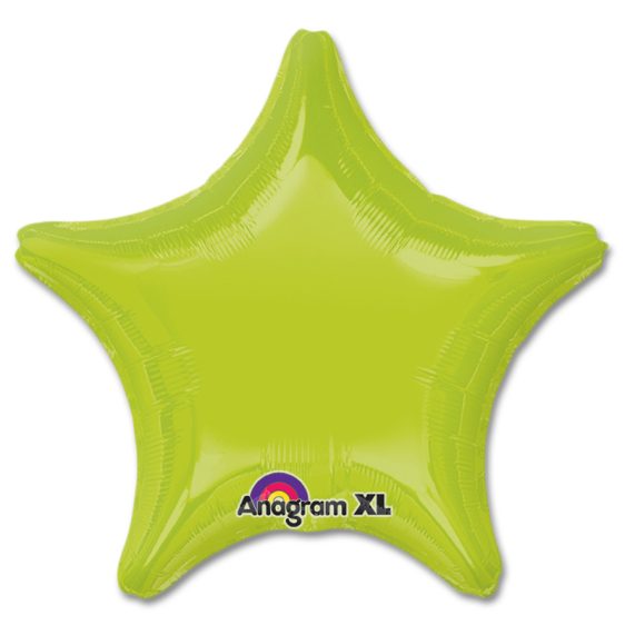 Kiwi Green Star Solid Color Foil Party Balloon 19 inch from Balloon Shop NYC