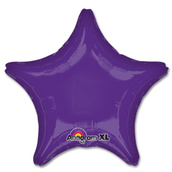 Purple Star Solid Color Foil Party Balloon 19 inch from Balloon Shop NYC