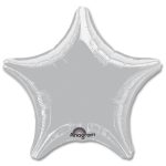 Metallic Silver Star Solid Color Foil Party Balloon 19 inch from Balloon Shop NYC