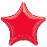 Metallic Red Star Solid Color Foil Party Balloon 19 inch from Balloon Shop NYC