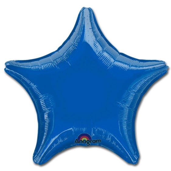 Blue Star Solid Color Foil Party Balloon 19 inch from Balloon Shop NYC