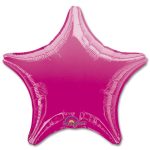 Fuchsia Star Solid Color Foil Party Balloon 19 inch from Balloon Shop NYC