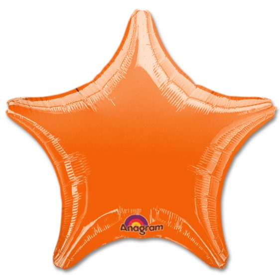 Orange Star Solid Color Foil Party Balloon 19 inch from Balloon Shop NYC t_MetallicOrange-