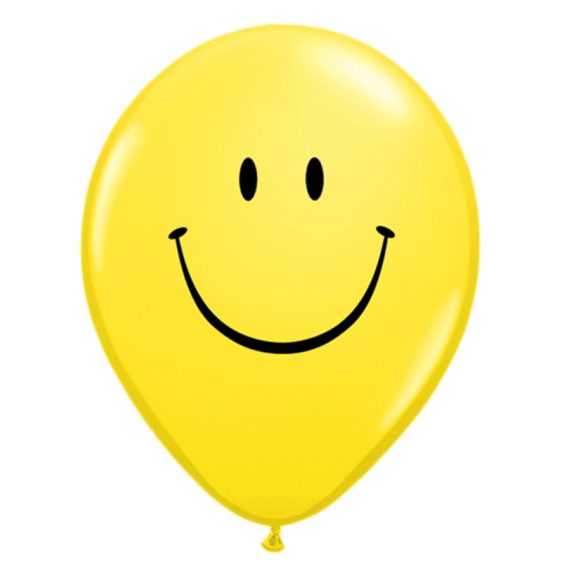 Smile Face Yellow Latex 12 inch Party Balloon from Balloon Shop NYC
