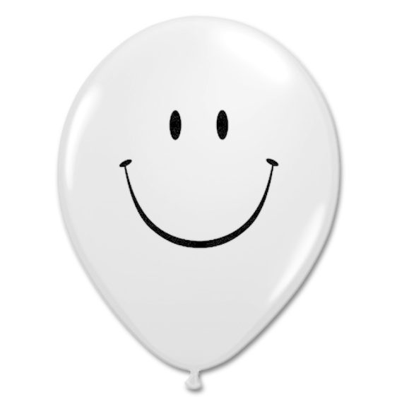 Smile Face Diamond Clear Latex 12 inch Party Balloon from Balloon Shop NYC