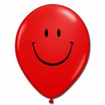 Smile Face Ruby Red Latex 12 inch Party Balloon from Balloon Shop NYC