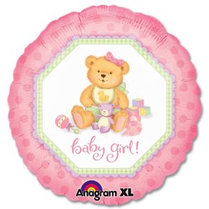 Baby Girl Teddy Bear Gift Balloon from Balloons Shop NYC
