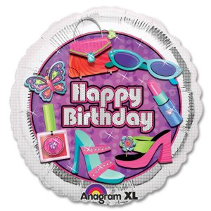 Glitsy Girl Happy Birthday Mylar Balloon from Balloon Shop NYC