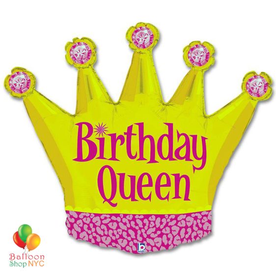 Birthday Queen Party Mylar Balloon 36 inch Inflated high-quality cheap balloons nyc delivery