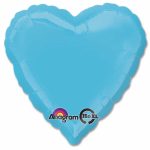 Caribbean Blue Heart Shape 18 Inch Mylar Party Balloon from Balloons Shop NYC