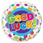 Good Luck Dots Mylar Party Balloon 18 Inch Inflated