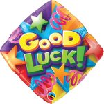 Good Luck Stars and Streamers Mylar Party Balloon 18 Inch Inflated