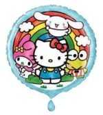 Hello Kitty Rainbow and Friends Mylar Party Balloon 18 Inch Inflated