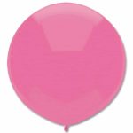 Pink Latex Party Balloon 24 inch Round Inflated with Helium