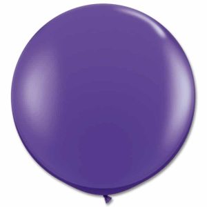 Jewel Quartz Purple Latex Party Balloon 36 inch Round Inflated