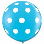 Latex Party Balloon 36 Inch Round Robin Egg Blue White Polka Dots from Balloons Shop NYC