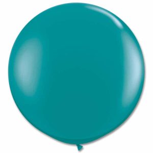 Jewel Teal Latex Party Balloon 36 inch Round Inflated