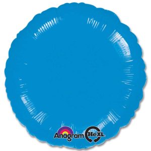 Metallic Blue Circle 18 Mylar Party Balloon from Balloons Shop NYC