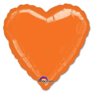Metallic Orange Heart Shape 18 Inch Mylar Party Balloon from Balloons Shop NYC