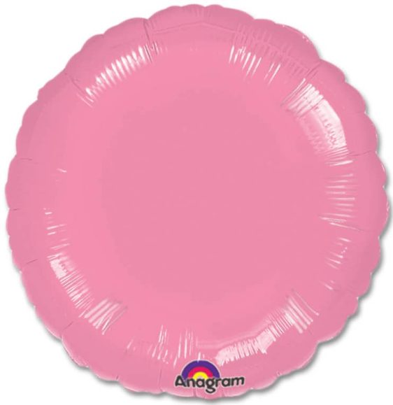 Metallic Pink Circle 18 Mylar Party Balloon from Balloons Shop NYC