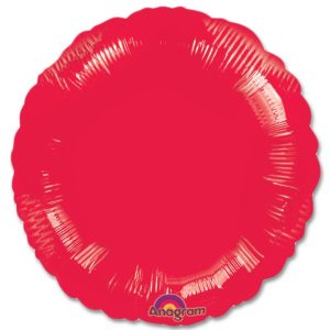 Metallic Red Circle 18 Mylar Party Balloon from Balloons Shop NYC