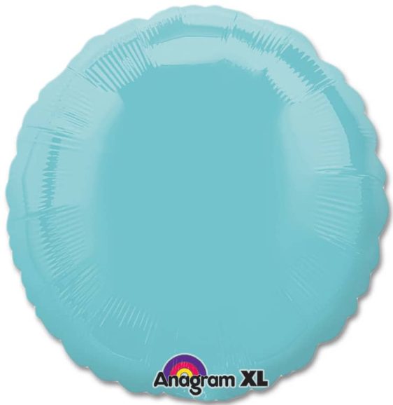 Metallic Robins Egg Blue Circle 18 Mylar Party Balloon from Balloons Shop NYC