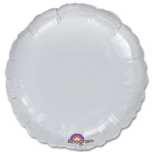 Metallic Silver Circle 18 Mylar Party Balloon from Balloons Shop NYC