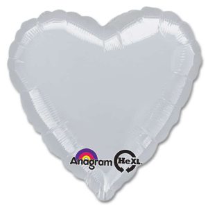 Metallic Silver Heart Shape 18 Inch Mylar Party Balloon from Balloons Shop NYC