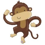 Party Monkey Foil Mylar Balloon 36 Inch Inflated
