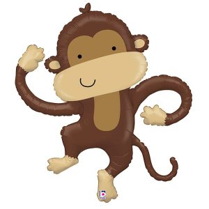 Party Monkey Foil Mylar Balloon 36 Inch Inflated