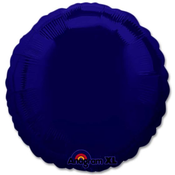 Navy Blue Circle 18 Mylar Party Balloon from Balloons Shop NYC