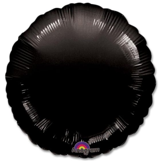Opaque Black Circle 18 Mylar Party Balloon from Balloons Shop NYC