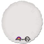 Opaque White Circle 18 Mylar Party Balloon from Balloons Shop NYC