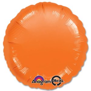 Orange Circle 18 Mylar Party Balloon from Balloons Shop NYC