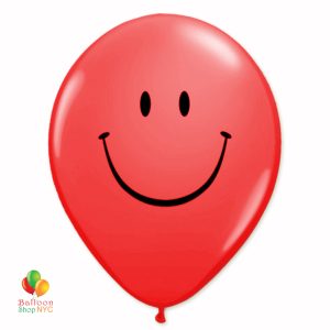 Smile Face Red Latex Party Balloon 12 inch Inflated delivery Balloon Shop NYC