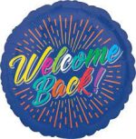 Welcome Back Mylar Party Balloon Blue Color 18 Inch Inflated