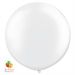 Bright White Latex Party Balloon 24 inch Inflated Round delivery from Balloons Shop NYC