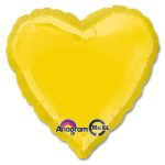 Yellow Heart Shape 18 Inch Mylar Party Balloon from Balloons Shop NYC