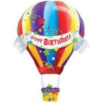 Happy Birthday Hot Air Mylar Party Balloon 42 inch Inflated