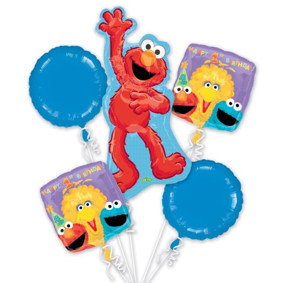 Sesame 1st Birthday Balloon Bouquet from Balloons Shop NYC